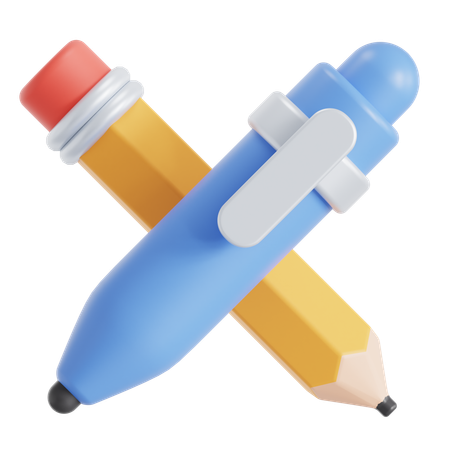 Lápis e caneta  3D Icon