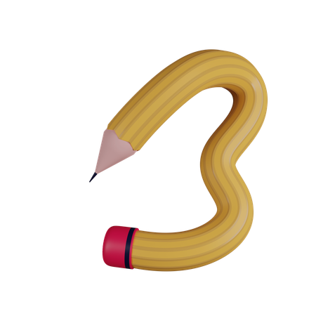 Lápis emaranhado engraçado  3D Icon