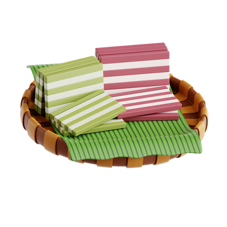 Lapis indonesian layer cake  3D Icon