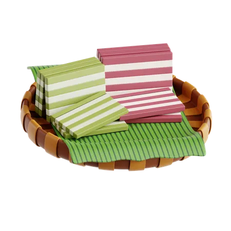 Lapis indonesian layer cake  3D Icon