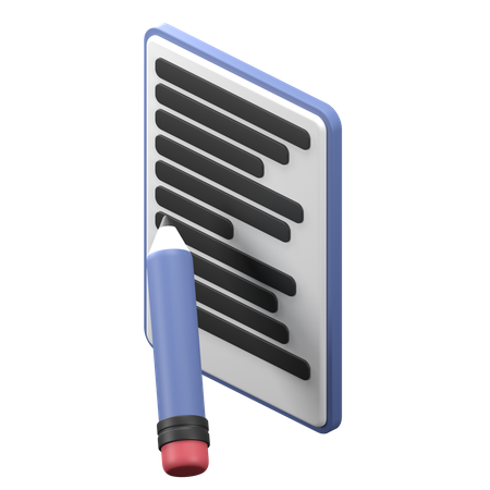 Lápiz de notas  3D Icon