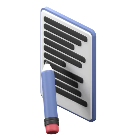 Lápiz de notas  3D Icon