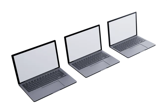 3 D Render Laptop Mockup 3D Icon