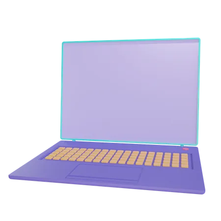 3 D Laptop Object With Transparent Background 3D Illustration