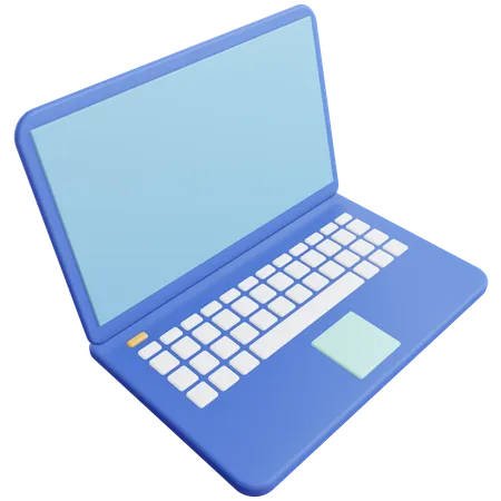 3 D Laptop Illustration With Transparent Background 3D Icon