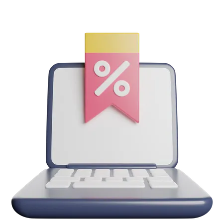 Laptop Sale Promotion 3D Icon