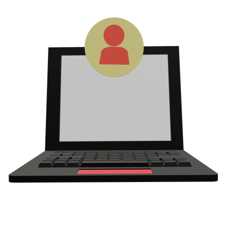 Laptop Account  3D Icon
