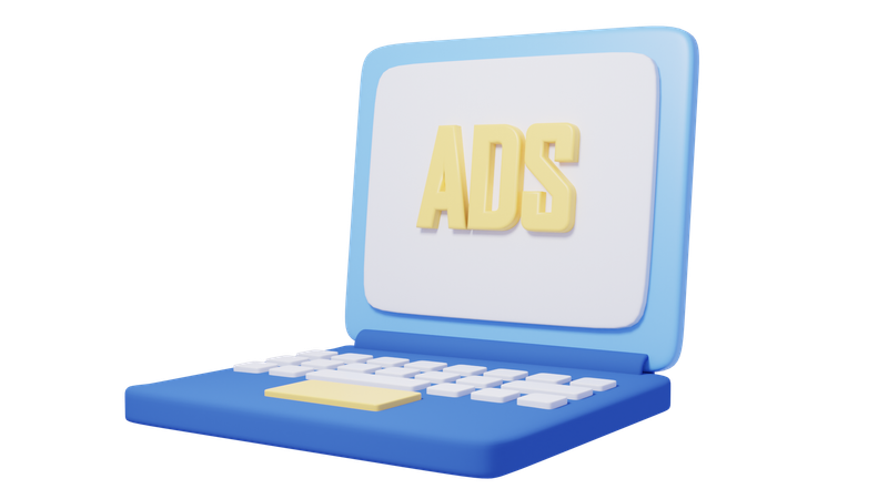 Laptop Advertising  3D Icon