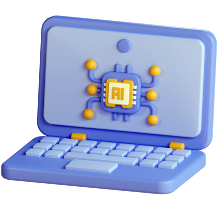 Laptop Ai  3D Icon