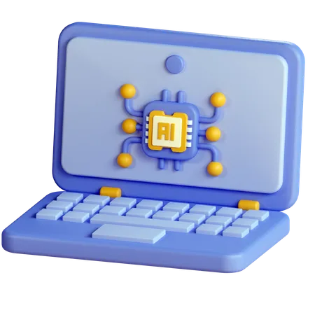 Laptop Ai Illustration 3D Icon