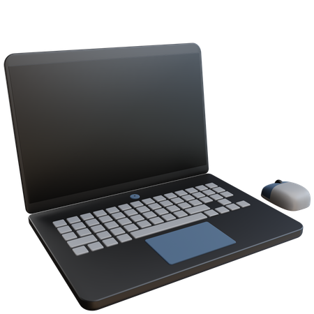 Laptop And Mouse  3D Icon