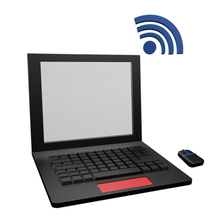 Laptop And Wireless Mouse  3D Icon