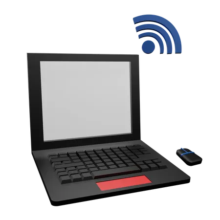 Laptop And Wireless Mouse  3D Icon