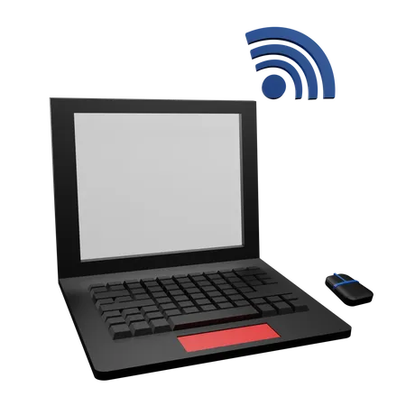 Laptop And Wireless Mouse  3D Icon