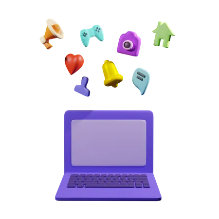Laptop Apps  3D Icon