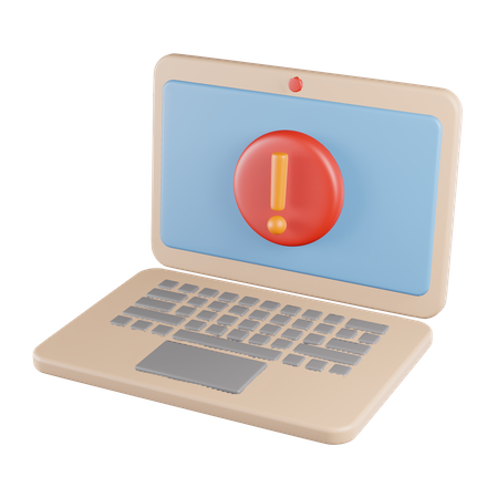 Laptop-Ausrufezeichen-Alarm  3D Icon