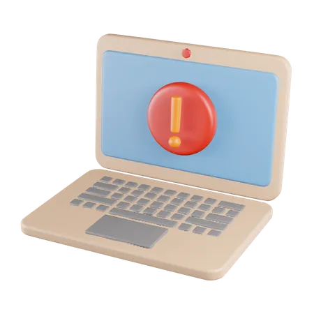 Laptop-Ausrufezeichen-Alarm  3D Icon