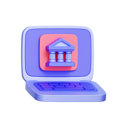 ラップトップバンキングインターフェース  3D Icon