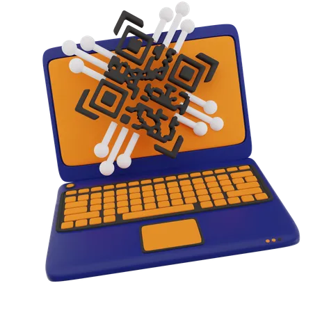 Laptop Barcode Protection  3D Icon