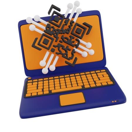 Laptop Barcode Protection  3D Icon