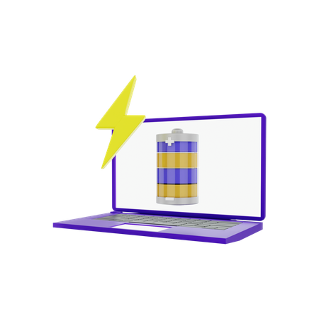 Laptop Battery Saving  3D Illustration