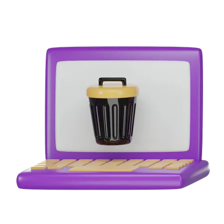 Laptop Bin  3D Icon