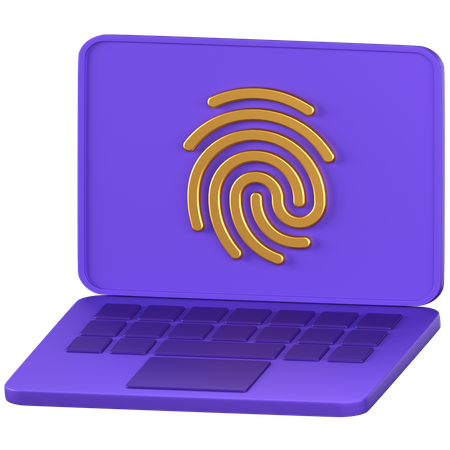 Laptop Biometric  3D Icon