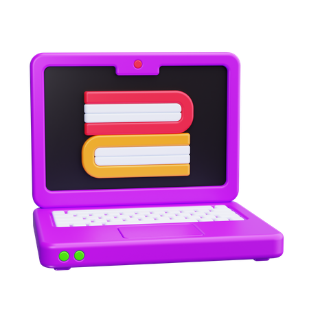 Laptop Book  3D Icon