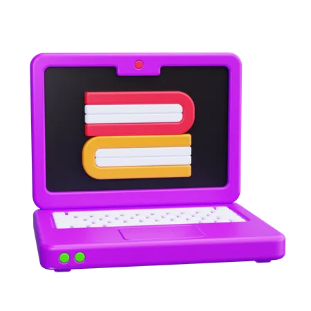 Laptop Book  3D Icon