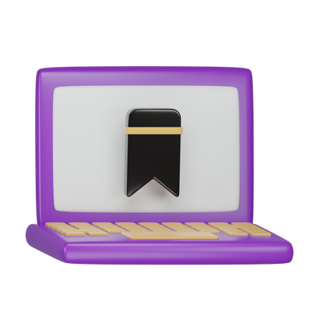 Laptop Bookmark  3D Icon