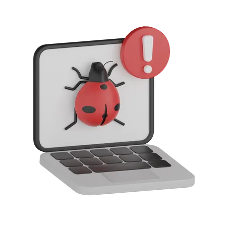 Laptop Bug  3D Icon