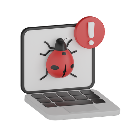 Laptop Bug  3D Icon