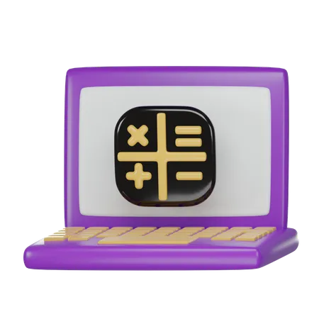 Laptop Calculator  3D Icon