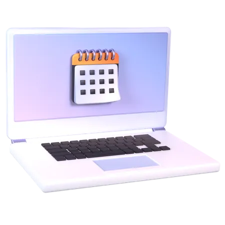 Laptop Calendar  3D Icon