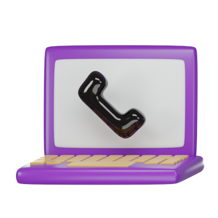 Laptop Call  3D Icon