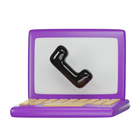 Laptop Call  3D Icon
