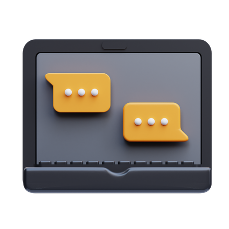 Laptop Chat  3D Icon