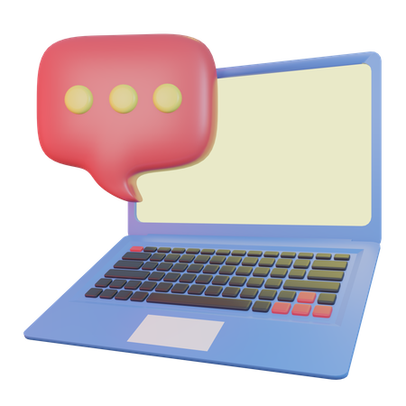 Laptop-Chat  3D Illustration