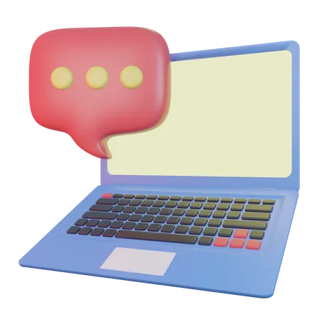 Laptop-Chat  3D Illustration