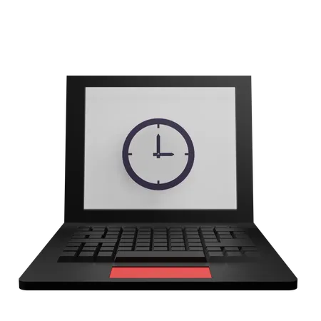Laptop Clock  3D Icon