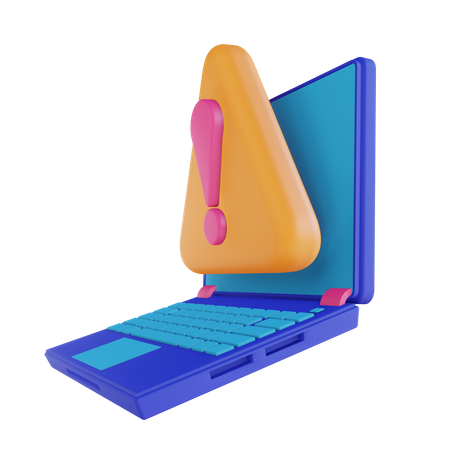 Laptop code error  3D Illustration