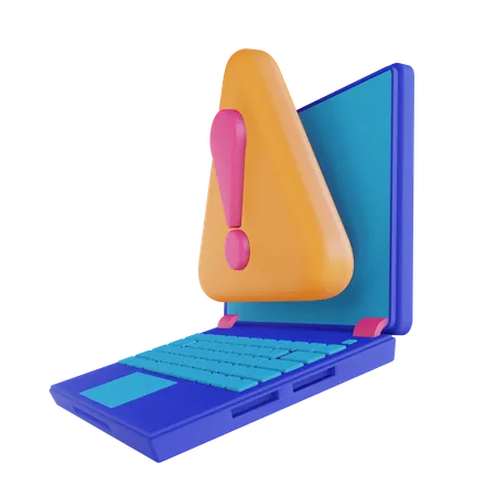 Laptop code error  3D Illustration