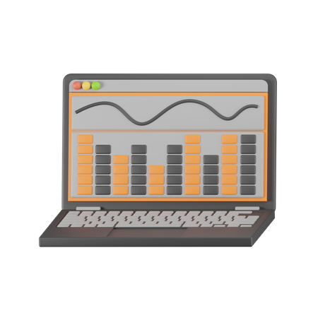 Laptop Composer  3D Icon
