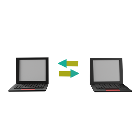 Laptop Connected  3D Icon