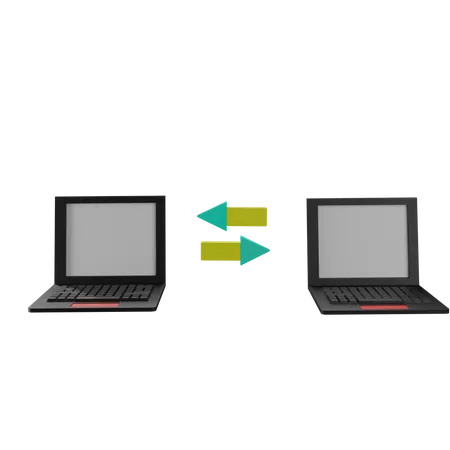 3 D Pack Laptop Connected Transparent Background 3D Icon