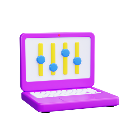 Laptop Control  3D Icon