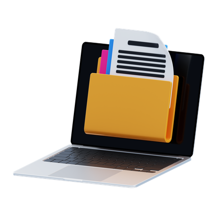 Laptop-Dateien  3D Icon