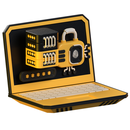 Laptop-Datensicherheit  3D Icon