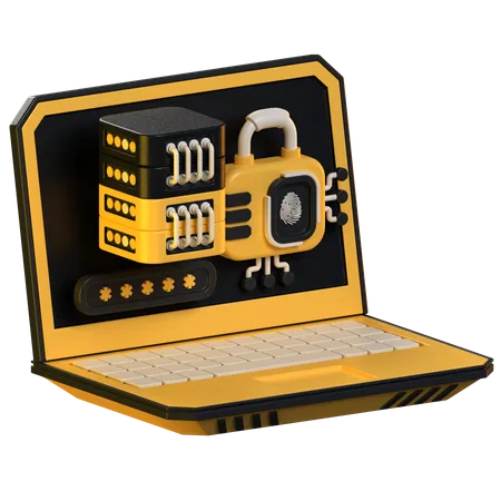 Laptop-Datensicherheit  3D Icon