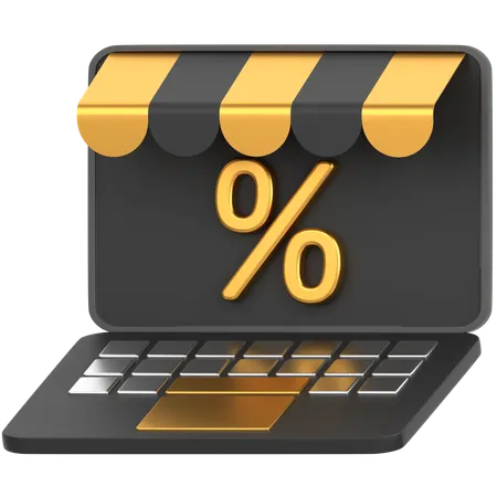 3 D Icon Of A Discount In Online Shopping 3D Icon